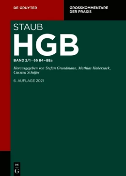 Abbildung von Staub | Handelsgesetzbuch: HGB, Band 2/1: §§ 84-88a | 6. Auflage | 2021 | beck-shop.de