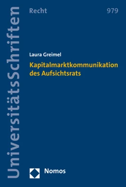 Abbildung von Greimel | Kapitalmarktkommunikation des Aufsichtsrats | 1. Auflage | 2020 | 979 | beck-shop.de
