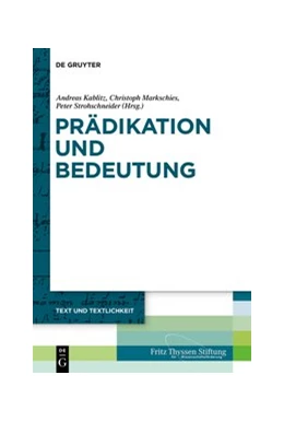 Abbildung von Kablitz / Markschies | Prädikation und Bedeutung | 1. Auflage | 2020 | beck-shop.de