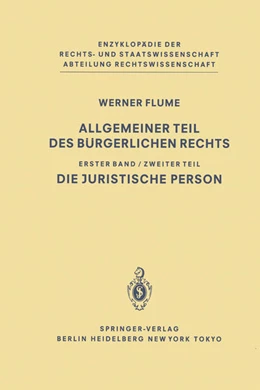 Abbildung von Flume | Allgemeiner Teil des Bürgerlichen Rechts | 1. Auflage | 2013 | beck-shop.de