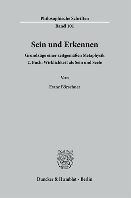 Abbildung von Förschner | Sein und Erkennen. | 1. Auflage | 2020 | 101 | beck-shop.de
