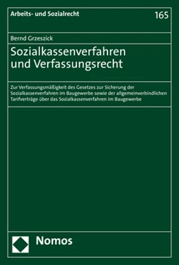 Abbildung von Grzeszick | Sozialkassenverfahren und Verfassungsrecht | 1. Auflage | 2020 | 165 | beck-shop.de