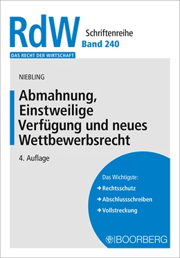 Abbildung von Niebling | Abmahnung, Einstweilige Verfügung und neues Wettbewerbsrecht | 4. Auflage | 2021 | 240 | beck-shop.de
