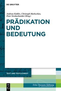 Abbildung von Kablitz / Markschies | Prädikation und Bedeutung | 1. Auflage | 2020 | beck-shop.de