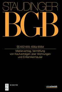 Cover: von Staudinger, §§ 652-655; 656a-656d