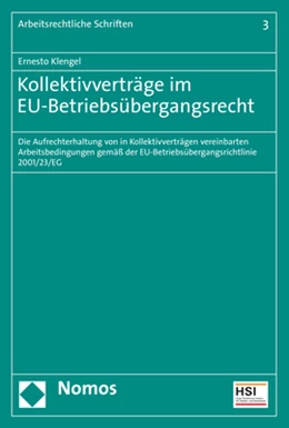 Abbildung von Klengel | Kollektivverträge im EU-Betriebsübergangsrecht | 1. Auflage | 2020 | beck-shop.de