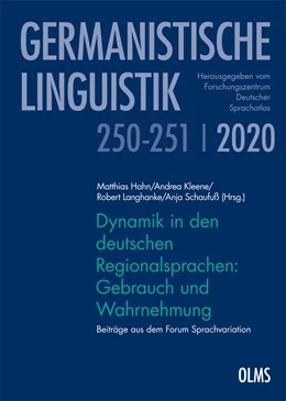 Abbildung von Hahn / Kleene | Dynamik in den deutschen Regionalsprachen: Gebrauch und Wahrnehmung | 1. Auflage | 2020 | beck-shop.de