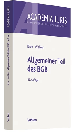 Abbildung von Brox / Walker | Allgemeiner Teil des BGB | 45. Auflage | 2021 | beck-shop.de
