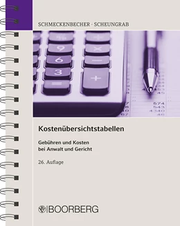 Abbildung von Schmeckenbecher / Scheungrab | Kostenübersichtstabellen | 26. Auflage | 2021 | beck-shop.de