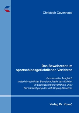 Abbildung von Cuvenhaus | Das Beweisrecht im sportschiedsgerichtlichen Verfahren | 1. Auflage | 2021 | 30 | beck-shop.de