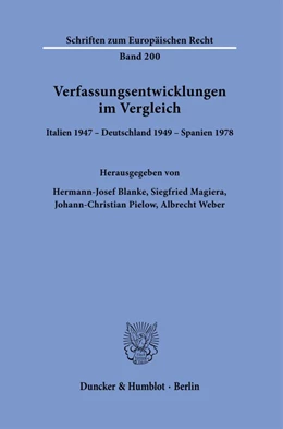 Abbildung von Blanke / Magiera | Verfassungsentwicklungen im Vergleich | 1. Auflage | 2021 | beck-shop.de