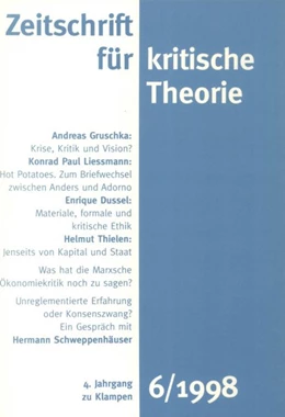 Abbildung von Schweppenhäuser / Bock | Zeitschrift für kritische Theorie / Zeitschrift für kritische Theorie, Heft 6 | 1. Auflage | 2020 | beck-shop.de