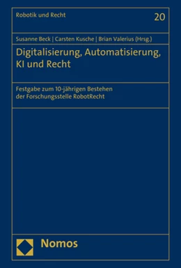 Abbildung von Beck / Kusche | Digitalisierung, Automatisierung, KI und Recht | 1. Auflage | 2020 | beck-shop.de