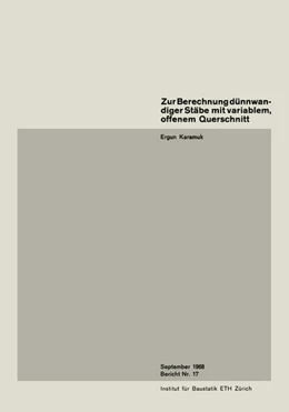 Abbildung von Karamuk | Zur Berechnung dünnwandiger Stäbe mit variablem, offenem Querschnitt | 1. Auflage | 2019 | beck-shop.de