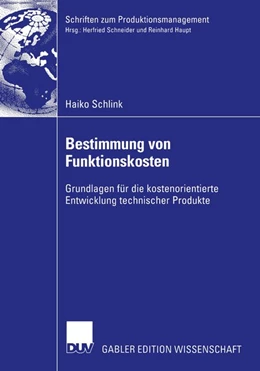 Abbildung von Schlink | Bestimmung von Funktionskosten | 1. Auflage | 2013 | beck-shop.de