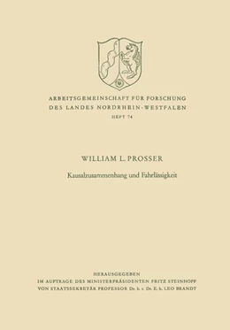 Abbildung von Prosser | Kausalzusammenhang und Fahrlässigkeit | 1. Auflage | 2013 | beck-shop.de