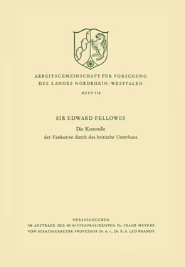 Abbildung von Fellowes | Die Kontrolle der Exekutive durch das britische Unterhaus | 1. Auflage | 2013 | beck-shop.de