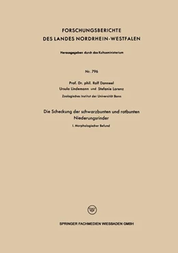 Abbildung von Danneel / Lorenz | Die Scheckung der schwarzbunten und rotbunten Niederungsrinder | 1. Auflage | 2019 | beck-shop.de
