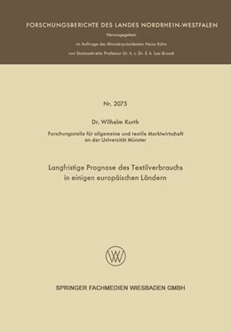Abbildung von Kurth | Langfristige Prognose des Textilverbrauchs in einigen europäischen Ländern | 1. Auflage | 2019 | beck-shop.de