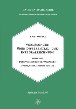 Abbildung von Ostrowski | Vorlesungen über Differential- und Integralrechnung | 3. Auflage | 2019 | beck-shop.de