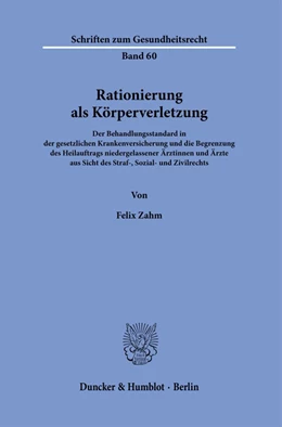 Abbildung von Zahm | Rationierung als Körperverletzung. | 1. Auflage | 2021 | 60 | beck-shop.de
