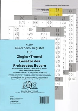 Abbildung von Dürckheim | ZIEGLER/TREMEL - Gesetze des Freistaates Bayern (2023) - Dürckheim-Register (Nr. 3501) | 1. Auflage | 2023 | beck-shop.de