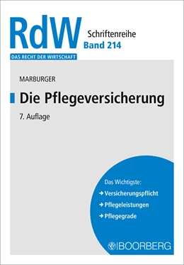Abbildung von Marburger | Die Pflegeversicherung | 7. Auflage | 2021 | beck-shop.de