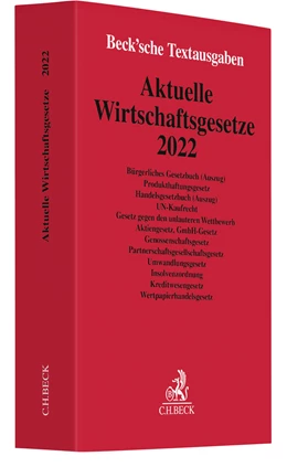 Abbildung von Aktuelle Wirtschaftsgesetze 2022 | 23. Auflage | 2022 | beck-shop.de