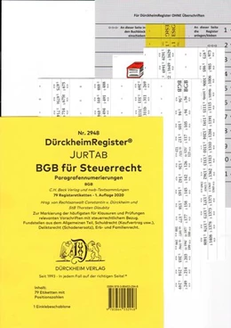 Abbildung von Dürckheim / Glaubitz | DürckheimRegister® BGB im Steuerrecht Gesetze und §§ 2021 | 1. Auflage | 2021 | beck-shop.de