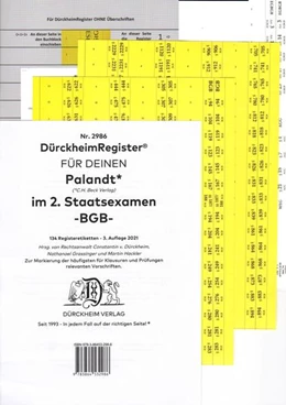 Abbildung von Dürckheim | BGB + Grüneberg - 2. Staatsexamen - Dürckheim-Register (Nr. 2986) | 3. Auflage | 2021 | beck-shop.de