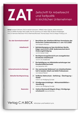 Abbildung von ZAT • Zeitschrift für Arbeitsrecht und Tarifpolitik in kirchlichen Unternehmen | 9. Auflage | 2023 | beck-shop.de
