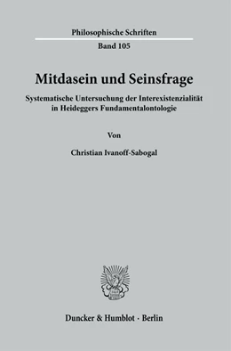 Abbildung von Ivanoff-Sabogal | Mitdasein und Seinsfrage. | 1. Auflage | 2021 | 105 | beck-shop.de