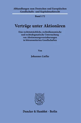 Abbildung von Liefke | Verträge unter Aktionären. | 1. Auflage | 2021 | beck-shop.de