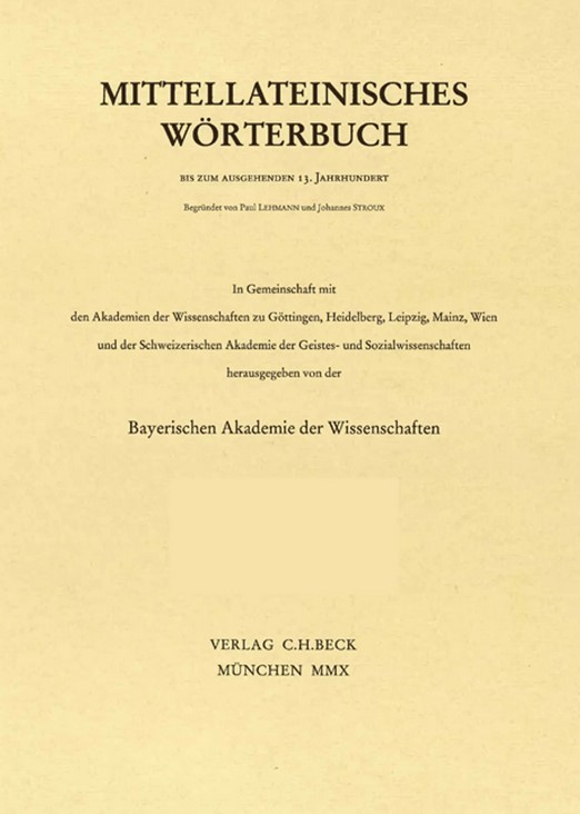 Cover:, Mittellateinisches Wörterbuch  Einbanddecken für Band IV, F-hospitalarius und hospitalarius-K