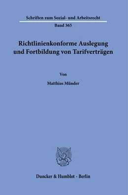 Abbildung von Münder | Richtlinienkonforme Auslegung und Fortbildung von Tarifverträgen. | 1. Auflage | 2021 | beck-shop.de
