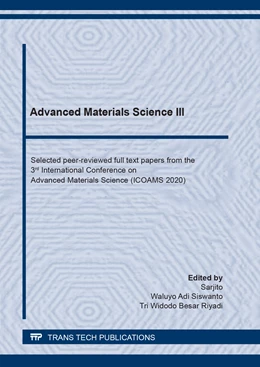 Abbildung von Sarjito / Siswanto | Advanced Materials Science III | 1. Auflage | 2021 | beck-shop.de