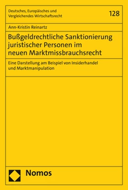 Abbildung von Reinartz | Bußgeldrechtliche Sanktionierung juristischer Personen im neuen Marktmissbrauchsrecht | 1. Auflage | 2021 | beck-shop.de