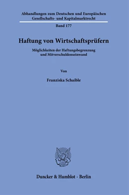 Abbildung von Schaible | Haftung von Wirtschaftsprüfern. | 1. Auflage | 2021 | beck-shop.de
