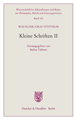 Abbildung von Vitzthum / Talmon | Kleine Schriften II. | 1. Auflage | 2021 | beck-shop.de