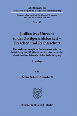 Abbildung von Schulz-Arenstorff | Judikatives Unrecht in der Zivilgerichtsbarkeit - Ursachen und Rechtsschutz. | 2. Auflage | 2021 | beck-shop.de