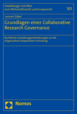 Abbildung von Göbel | Grundlagen einer Collaborative Research Governance | 1. Auflage | 2021 | beck-shop.de