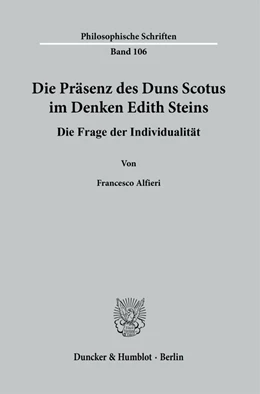 Abbildung von Alfieri | Die Präsenz des Duns Scotus im Denken Edith Steins. | 1. Auflage | 2021 | 106 | beck-shop.de