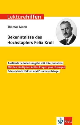Abbildung von Lektürehilfen Thomas Mann, Bekenntnisse des Hochstaplers Felix Krull | 1. Auflage | 2021 | beck-shop.de