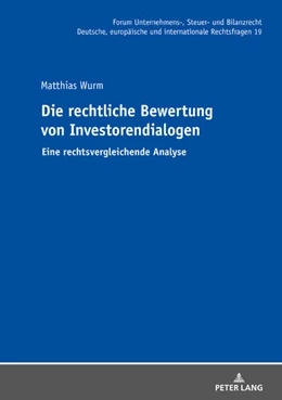 Abbildung von Wurm | Die rechtliche Bewertung von Investorendialogen | 1. Auflage | 2021 | beck-shop.de