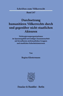 Abbildung von Klostermann | Durchsetzung humanitären Völkerrechts durch und gegenüber nicht-staatlichen Akteuren. | 1. Auflage | 2021 | beck-shop.de