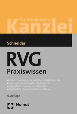 Abbildung von Schneider | RVG Praxiswissen | 6. Auflage | 2024 | beck-shop.de