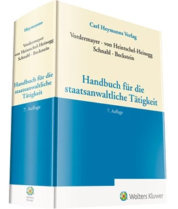 Abbildung von Vordermayer / Heintschel-Heinegg | Handbuch für die staatsanwaltliche Tätigkeit | 7. Auflage | 2022 | beck-shop.de