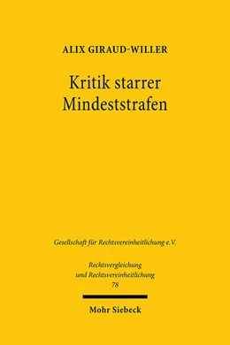 Abbildung von Giraud-Willer | Kritik starrer Mindeststrafen | 1. Auflage | 2021 | 78 | beck-shop.de