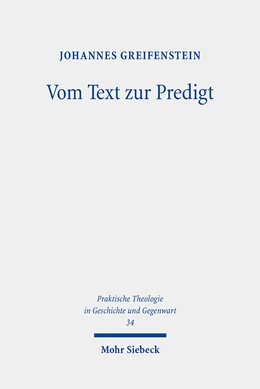 Abbildung von Greifenstein | Vom Text zur Predigt | 1. Auflage | 2021 | 34 | beck-shop.de