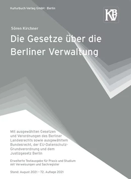 Abbildung von Kirchner | Die Gesetze über die Berliner Verwaltung | 72. Auflage | 2021 | beck-shop.de